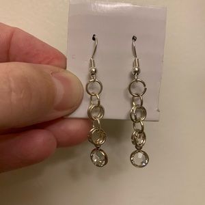 Pair of Silver and Crystal Earrings